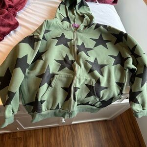 Edikted Starry Green and Black Hoodie